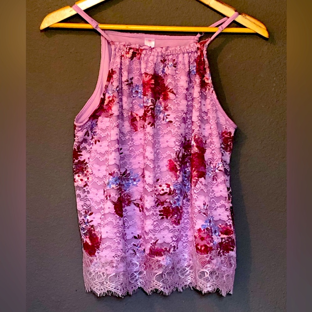 Lacey Floral Tank Top